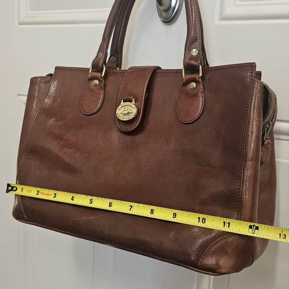 Brown, Leather, Handbag, Vintage, Designer, Travel, Vacation, Luxury, Purse - Picture 2 of 13